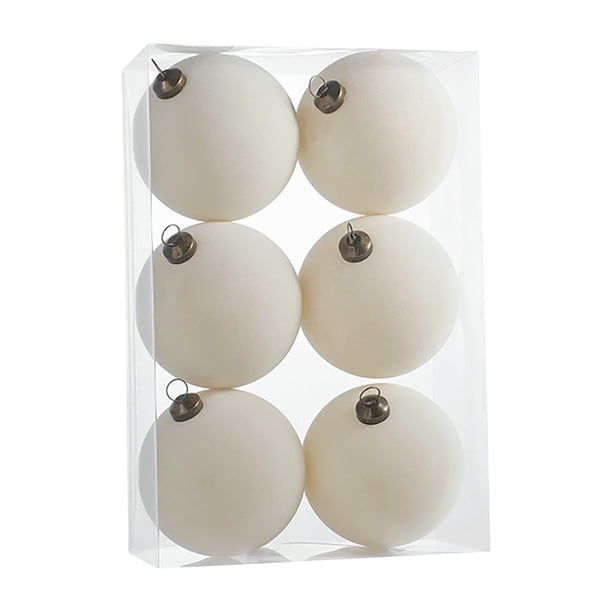 Adornos de bolas de terciopelo, 6 piezas, 3,15 pulgadas, para árbol de Navidad, baby shower, primera Navidad, fiesta de cumpleaños de niña.
