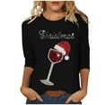 thumbnail image 2 of fheaev Ugly Christmas Shirt for Women Fashion Xmas Printed 3/4 Sleeve Round Neck T-Shirt Loose Vacation Xmas Holiday Party Pullover Tunic Top Blouse, 2 of 5