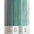 thumbnail image 6 of Teal Brown Wooden Sheer Curtains 72 Inch Length 2 Panels Set, Farmhouse Vertical Striped Art Voile Window Treatment Rod Pocket Curtains Sheers Drapes for Bedroom/Living Room/Kitchen 52"x72"x2, 6 of 7