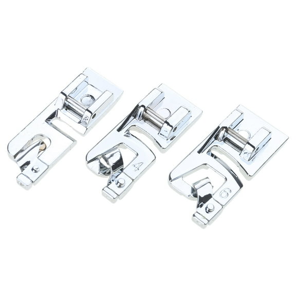 Ladaidra Brown fhgksm 3 Pcs/Set Rolled Hems Presser Foot Narrow Foot Hemmer Set 3mm 4mm 6mm Hemming