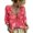 Red, variant on Women's 3/4 Sleeve V Neck Floral Print Ruffle Blouses Tie Front Flowy Boho Tops Lightweight Woven Casual Shirts Trendy 2026 Summer Beach Outfits Blue L