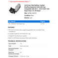thumbnail image 2 of Left Driver Side Radiator Coolant Overflow Expansion Tank with Cap - Compatible with 2011 - 2016 Ford F-350 Super Duty 6.7L V8 Diesel 2012 2013 2014 2015, 2 of 2