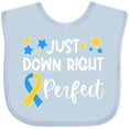 thumbnail image 3 of Inktastic Just Down Right Perfect Down Syndrome Awareness Ribbon Boys or Girls Baby Bib, 3 of 4