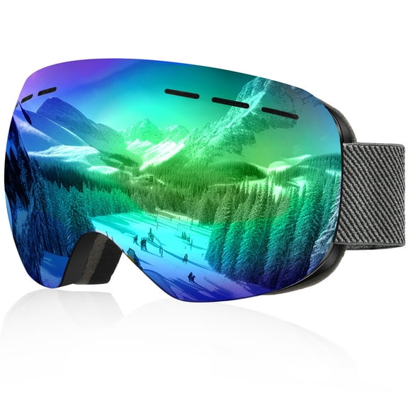 KALIYADI Ski Goggles for Men Women Youth, OTG Snow Goggles with Anti Fog and UV Protection Over Glasses