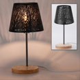 thumbnail image 3 of Table Lamp, Metal Lampshade and Base with Tree Pattern,Black EU PLUG, 3 of 4