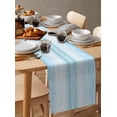 thumbnail image 6 of Gradient Aqua Blue Table Runner Cotton Linen 120 Inch Holiday Dresser Scarves, Modern Rustic Minimalist Pastel Solid Tablerunner for Kitchen Coffee Dining Bedroom Dinner Scarf Décor 13''x120'', 6 of 9