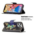 thumbnail image 2 of Allytech Wallet Case for iPhone 13 (6.1 inch 2021 Release), Colorful Painting PU Leather Flip Folio Case with Card Holders Kickstand Shockproof Case for iPhone 13 2021, Gold Butterfly, 2 of 4