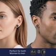 thumbnail image 5 of MomentWish 1 Carat D Color VVS1 Moissanite Earrings for Women Men 925 Sterling Silver Halo Earrings Father's Day Gift, 5 of 10