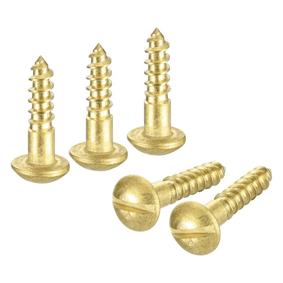 Wood Screws M2.5 x 10mm Slotted Round Head Brass Self-Tapping Screw WoodWorking Screw 25 Pcs