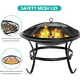 thumbnail image 6 of JIANYI Fire Pit 22 in Outdoor Fire Pits Wood Burning Firepit Patio Fire Bowl with BBQ Grill, Spark Screen and Fire Poker for Backyard Outside Camping Picnic Bonfires, 6 of 7