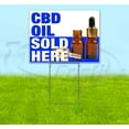 thumbnail image 1 of Cbd Oil Sold Here (18" x 24") Yard Sign, Includes Metal Step Stake, 1 of 6