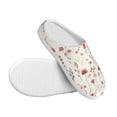 thumbnail image 3 of Fotbe Wildflower Watercolor 3 Pattern Women's Fuzzy Curly Fur Memory Foam Loafer Slippers Indoor Outdoor Slippers Winter Home Shoes-35/36, 3 of 7