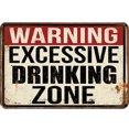 thumbnail image 1 of Drinking Zone Placa Metal Vintage Con Letras Rectangulares para Pared (30 X 20 Cm), 1 of 9