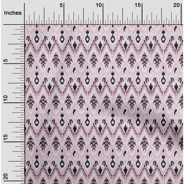 oneOone Viscose Jersey Fabric Paisley & Chevron Ikat Print Sewing Fabric BTY 60 Inch Wide