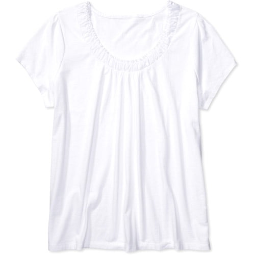 Just My Size Women's Plus Shirred Scoop Tee
