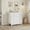 White, variant on M optimized Wood 3-Drawer Dresser, Boho Dresser with Curved Legs, Rattan Accents, and Freestanding Storage for Living Room, Bedroom, Entryway, or Balcony