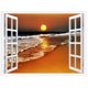 thumbnail image 1 of Pintura de diamante (DE1483) Mosaico de ventana exterior de paisaje redondo 5D (LD491 Sol poniente) 40x50cm Hugtrwg Para estrenar, 1 of 1