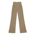 thumbnail image 5 of NAISIBABY Girls Flare Leggings, with Side Pockets High Waist Stretch Bell Bottoms Yoga Dance Pants Khaki 12T, 5 of 9