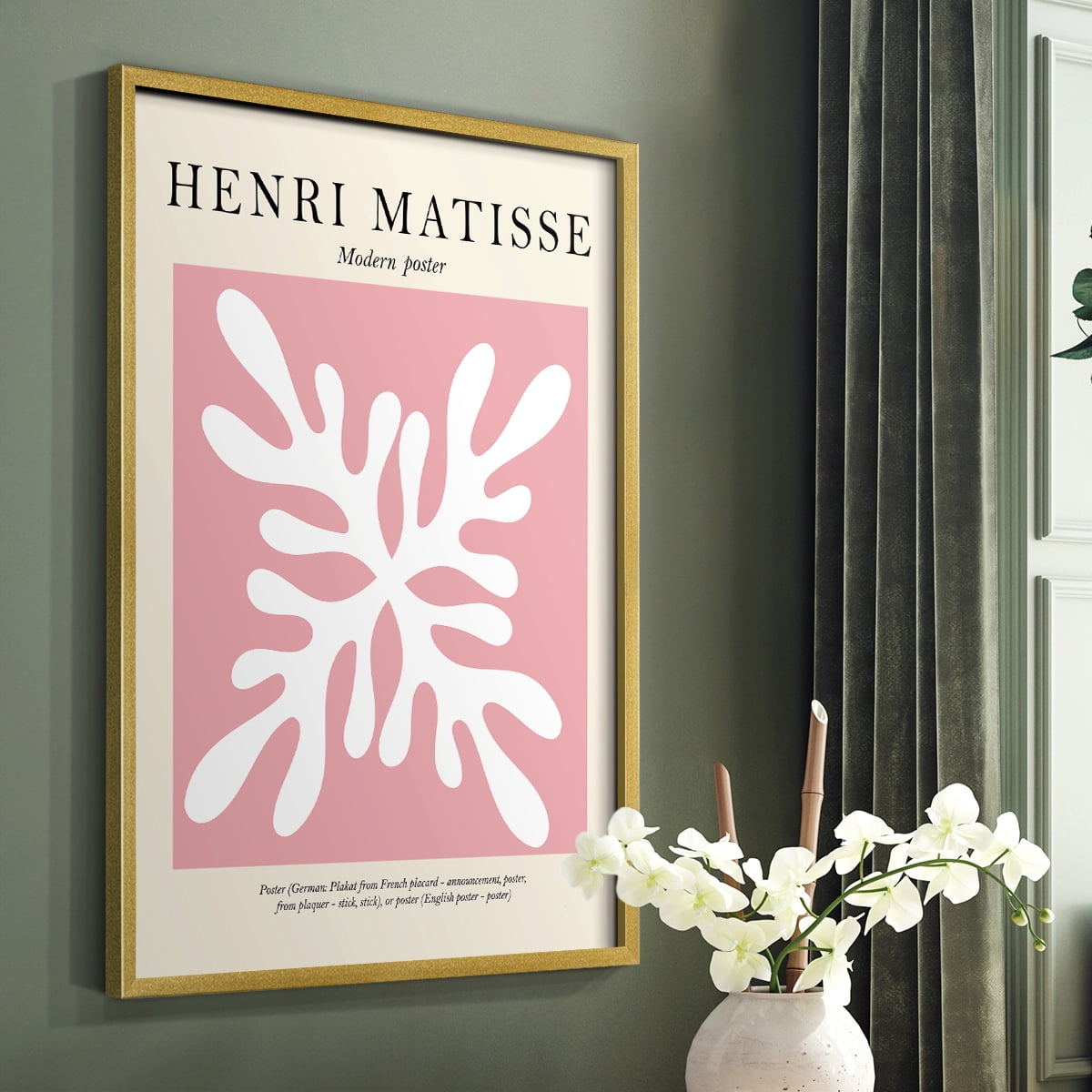 Matisse CXXX Framed Print in Gold Solid Wood 16 x 20 Framed Print