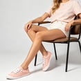 thumbnail image 5 of Women's Slip-On Canvas Sneakers - Lightweight Low Top Casual Walking Shoes with Comfortable Flat Sole（Pink 6）, 5 of 6