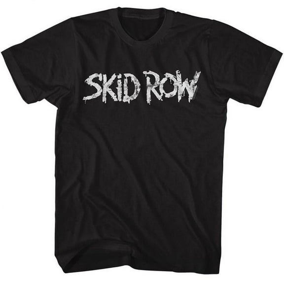Skid Row Whitish Logo Black Adult T-Shirt 5Xl