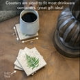 thumbnail image 4 of CounterArt "Fern Study" 4 Pack Natural Travertine Absorbent Stone Coasters, 4 of 7