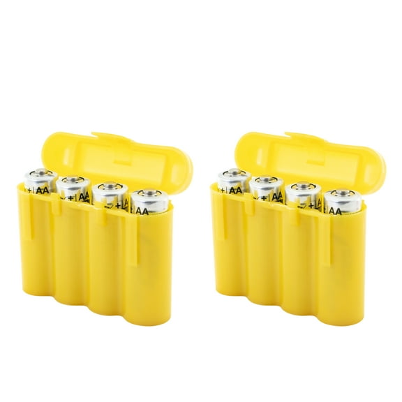 2 EBC Battery Gold Plastic AA AAA Battery Holder Box Storage Cases