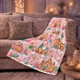 thumbnail image 6 of Sweet holiday cottage Village Fantasy, Festive Holiday Scene, Warm Flannel Blanket for Living Room and Family Room, Art Lovers Housewarming Gift, Festive Home Decor, 6 of 9
