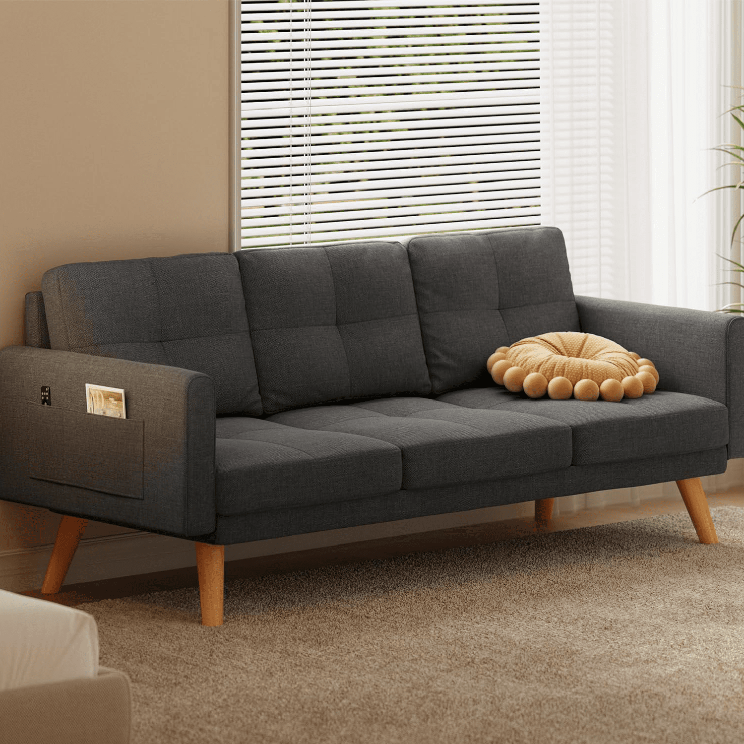 Lofka Sectional Couch, Convertible L Shaped Couches for Living Room, Upgraded Sofas with Soft Velvet for Small Spaces, Ligth Gray