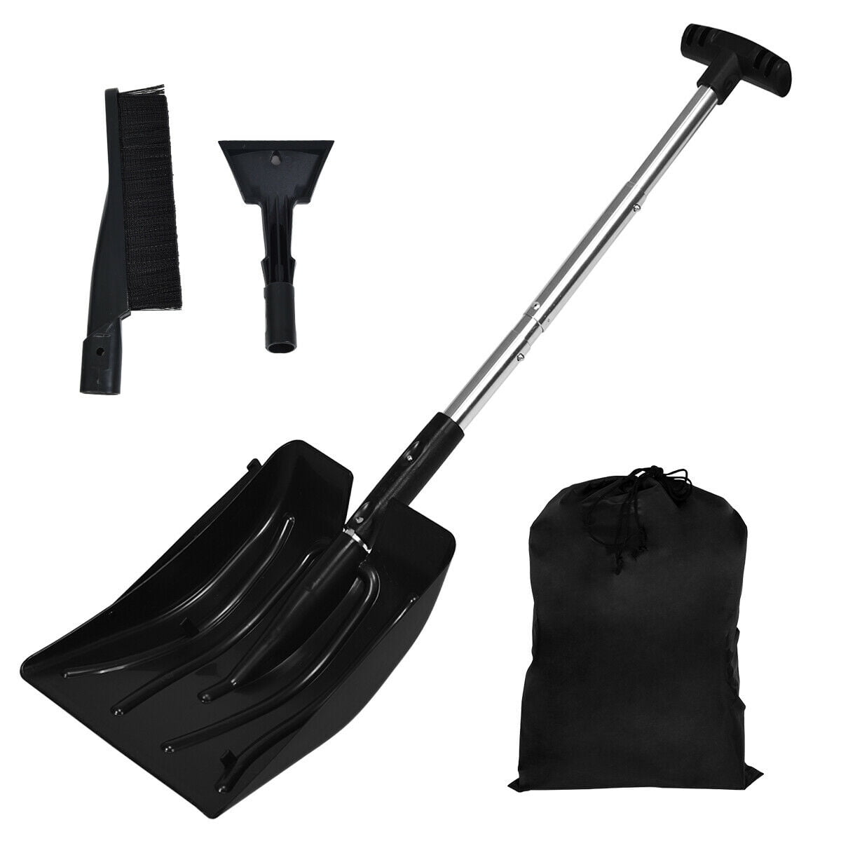 Portable Detachable Emergency Snow Removal Set for Car Ice Scraper with Extendable Handle Backyard 3-in-1 Snow Shovel Kit Snow Shovel Trucks Camping Outdoor Activities Snow Rotary Brush