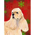 thumbnail image 1 of Carolines Treasures SS4729GF Buff Cocker Spaniel Drapeau de Noël Flocons de Neige Rouges et Verts - Taille Jardin, 1 of 4