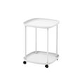 thumbnail image 2 of WLOELOEW White Side Table Storage Shelf Coffee Table Bedside Table Storage Cart Mobile Storage Rack For Bedroom Living Room Study Desk Assembly Required, 2 of 6