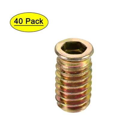 

Uxcell 5/16 -18x25mm Insert Nuts Carbon Steel Zinc Plating 40 Pack