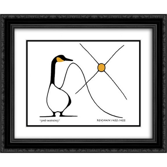 Good Morning 2x Matted 22x18 Black Ornate Framed Art Print by Benjamin Chee chee