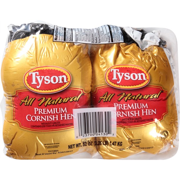 Tyson® Premium Whole Cornish Hen (Twin Pack), 52 oz.