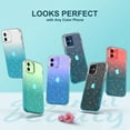 thumbnail image 2 of ULAK Clear iPhone 12 mini Case, Sparkle Slim Shockproof Rugged Bumper Phone Case for Apple iPhone 12 Mini 5.4, Sky Blue, 2 of 9