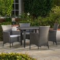 thumbnail image 3 of Noble House Malta 5 Piece Outdoor Dining Set in Gray, 3 of 14