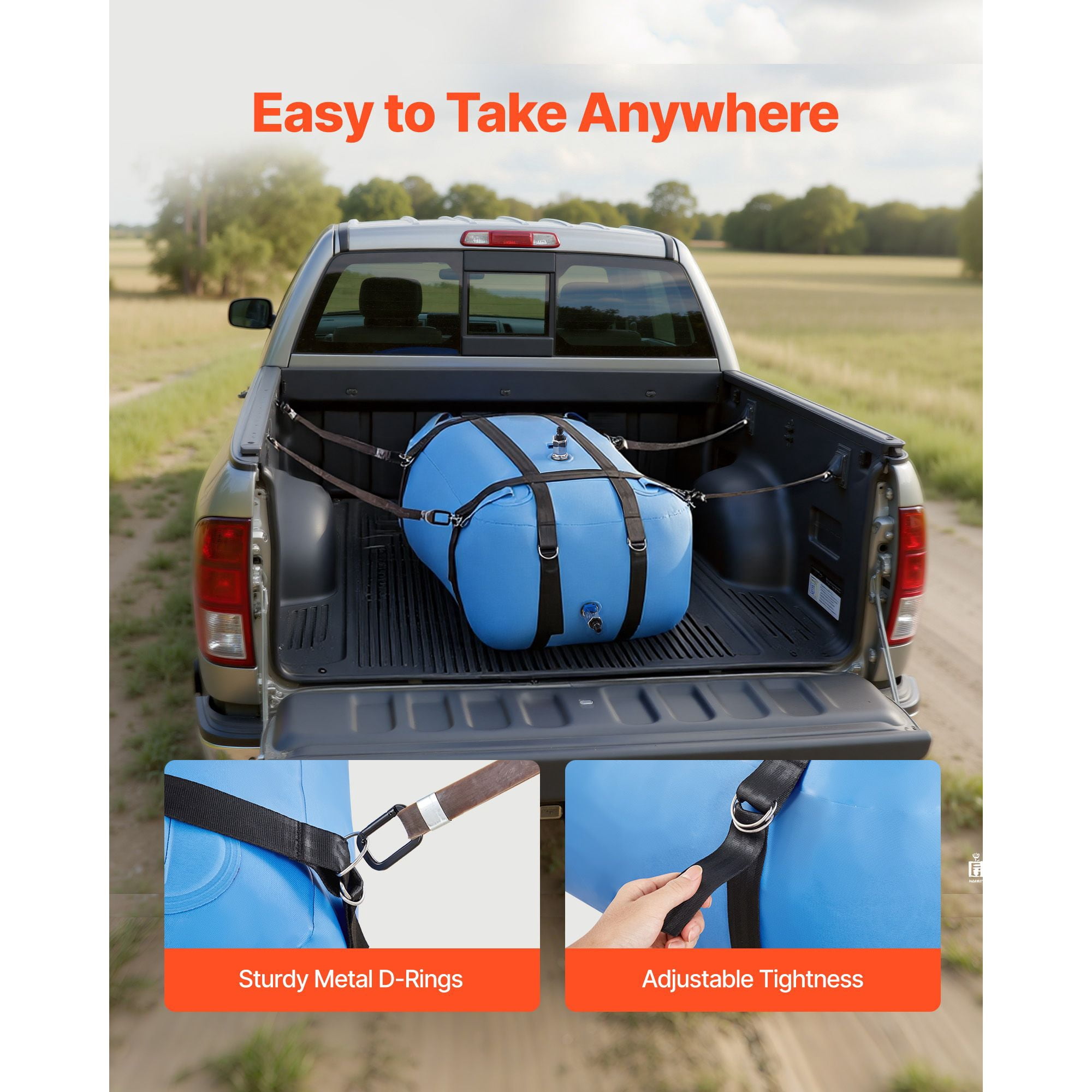 Water Storage Bladder, 35 Gallon Large Capacity TPU Soft Water Bag, Portable & Collapsible Water Storage Containers, Leakproof & Wear-Resistant RV Waters Tank for Camping Irrigation Outdoor