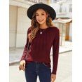 thumbnail image 7 of Zeagoo Fall Tops for Women Long Sleeve Shirts Casual Cotton Blouses Dressy Pleated Tunics, 7 of 7