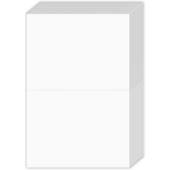 Half Fold 4.5 X 6 White Greeting Cards - 100 Cards