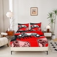 thumbnail image 2 of Gaming Fitted Sheet Teens Red And Black Gamer Sheets Video Game Bed Sheets Room Decor Bedding Twin Size 2 Pieces Sheets, 1 Fitted Sheet with 1 Pillowcase, 2 of 5