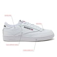 thumbnail image 2 of Zapatillas de tenis Reebok Club C 85 para hombre blancas talla 11.5, 2 of 6