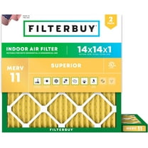 Filterbuy 14x14x1 MERV 11 Allergen Defense, Pleated HVAC AC Furnace Air Filters (2-Pack)
