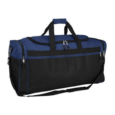 DALIX 25" Extra Large Vacation Travel Duffle Bag in Navy and Black