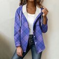 thumbnail image 2 of Gamivast Plaid Jackets for Women Trendy Hooded Button up Coat Lightweight Long Sleeve Casual Shacket Jacket Holiday Travel Outerwear with Chest Pocket, 2 of 6