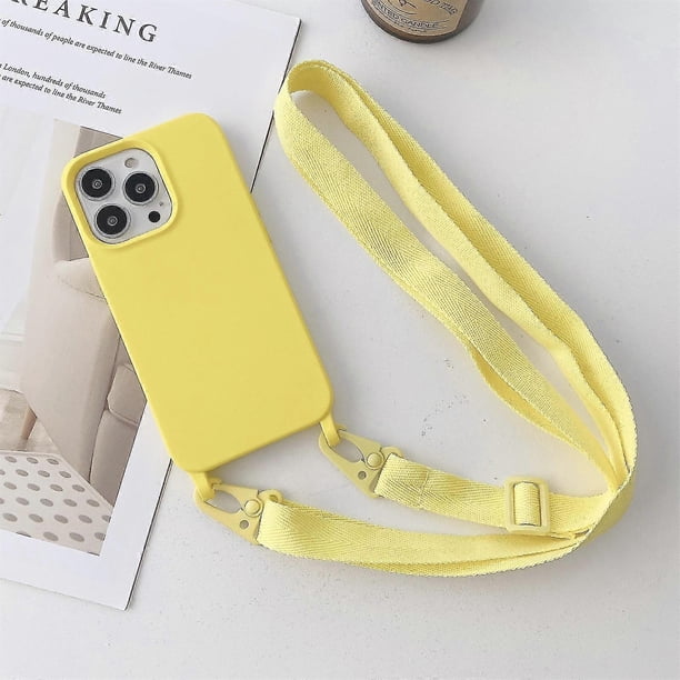 Funda de silicona con cordón ancho para el cuello para iPhone 13