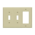 thumbnail image 1 of ENERLITES Combination Double Toggle/Single Decorator Rocker Outlet Wall Plate, Standard Size 3-Gang Light Switch Cover(4.5" x 6.38"), Polycarbonate Thermoplastic, UL Listedï¼Œ881231-I, Ivory, 1 of 7