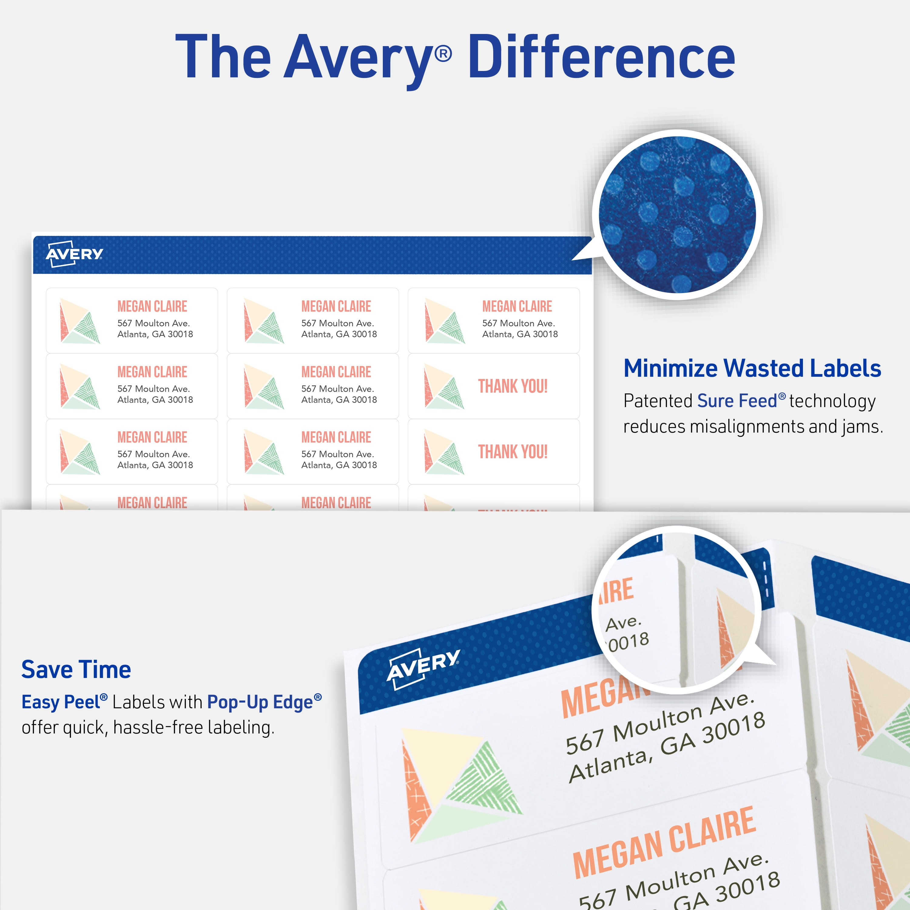 Avery Address Labels, 1" x 2-5/8", White, 7,500 Labels (45160)