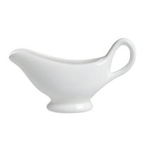 Homelife White Ceramic Gravy Boat Sauce Server with Large Pour Spout Non-Slip Bottom Gravy Dispenser for Gravy Salad Dressings