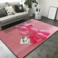 thumbnail image 3 of Area Rugs For Living Room Decor - Pink Balloon Puppy Art Soft Anti Slip Throw Washable Rugs 5x7 For Bedroom, Indoor Carpet For Bedroom Living Room 80x58In, 3 of 7